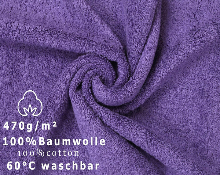 Betz 8 Stück Handtücher Set Grösse 50 x 100 cm Handtuch Premium 100% Baumwolle Farbe lila, Lila
