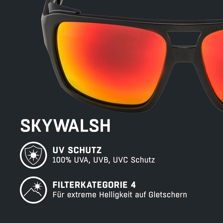 ALPINA SKYWALSH - Wasserabweisende und Beschlagfreie Sport- & Fahrradbrille Mit 100% UV-Schutz Für E