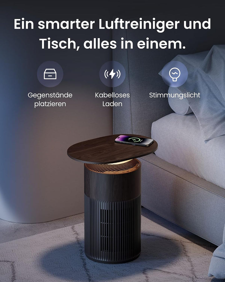 SwitchBot Luftreiniger mit App-Steuerung und Nachtlicht, CADR 400m³/h bis zu 83㎡ Zimmer, HEPA-Filter