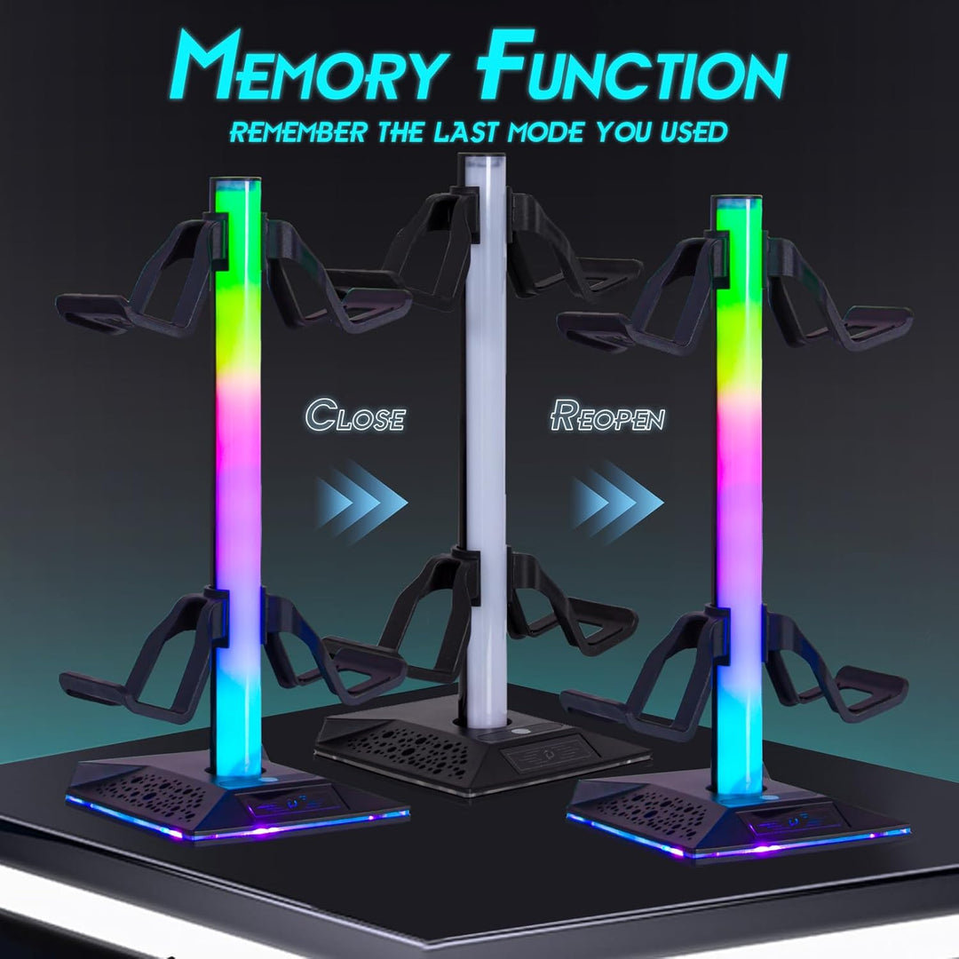 Todeco RGB Kopfhörer Ständer, Universaler Game Controller Ständer, Kopfhörer Halter mit 10 Lichtmodi