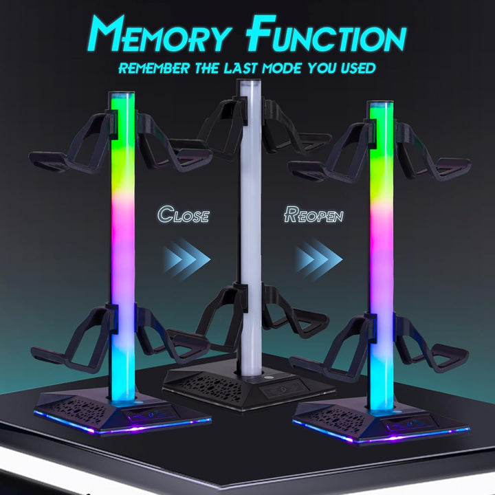 Todeco RGB Kopfhörer Ständer, Universaler Game Controller Ständer, Kopfhörer Halter mit 10 Lichtmodi