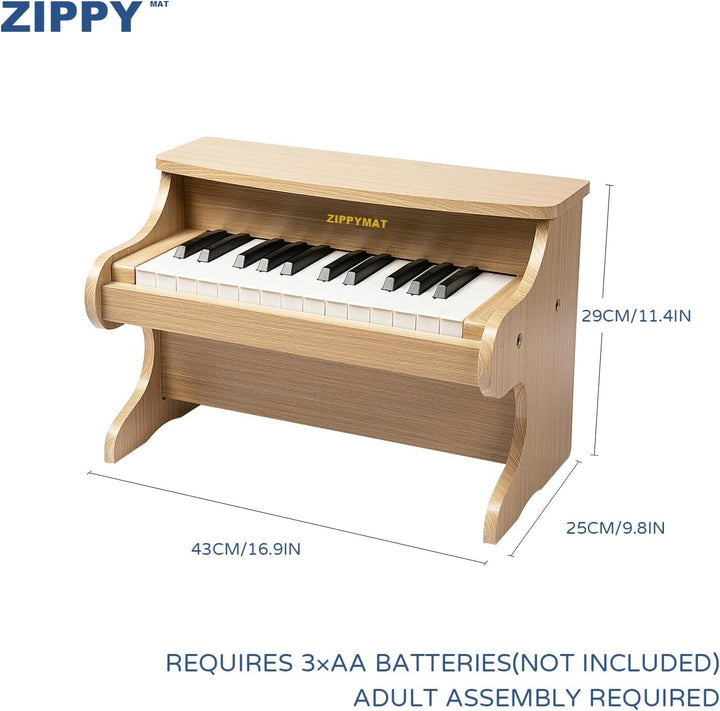 ZIPPY MAT Kinder Klavier Tastatur, 25 Tasten Digitalpiano für Kinder, Mini Musik Lerninstrument Spie
