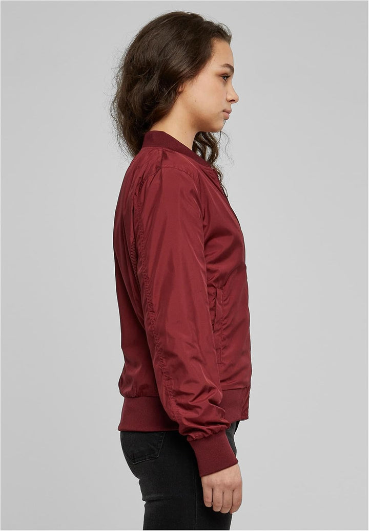 Urban Classics Damen Ladies Light Bomber Jacket XS Burgundy, XS Burgundy
