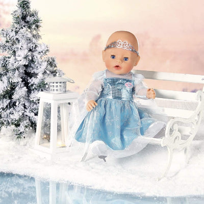 BABY born Eisprinzessin Set aus Puppenkleid, Diadem und Schlittschuhen für 43cm Puppen, 832257 Zapf