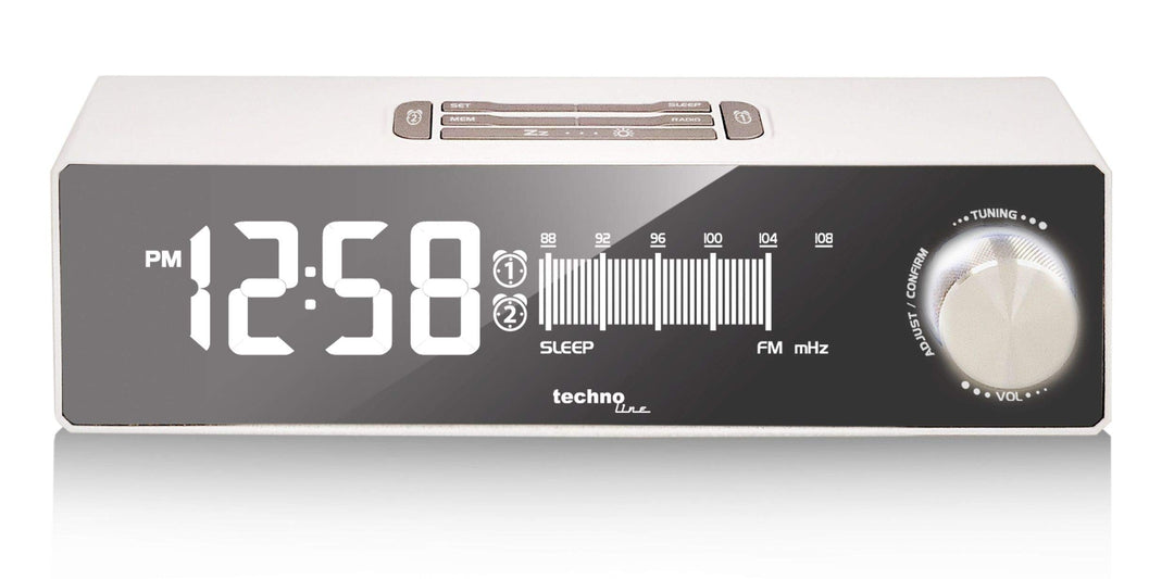 Technoline WT 483 Radiowecker mit USB-Ladeanschluss, Retro-Optik