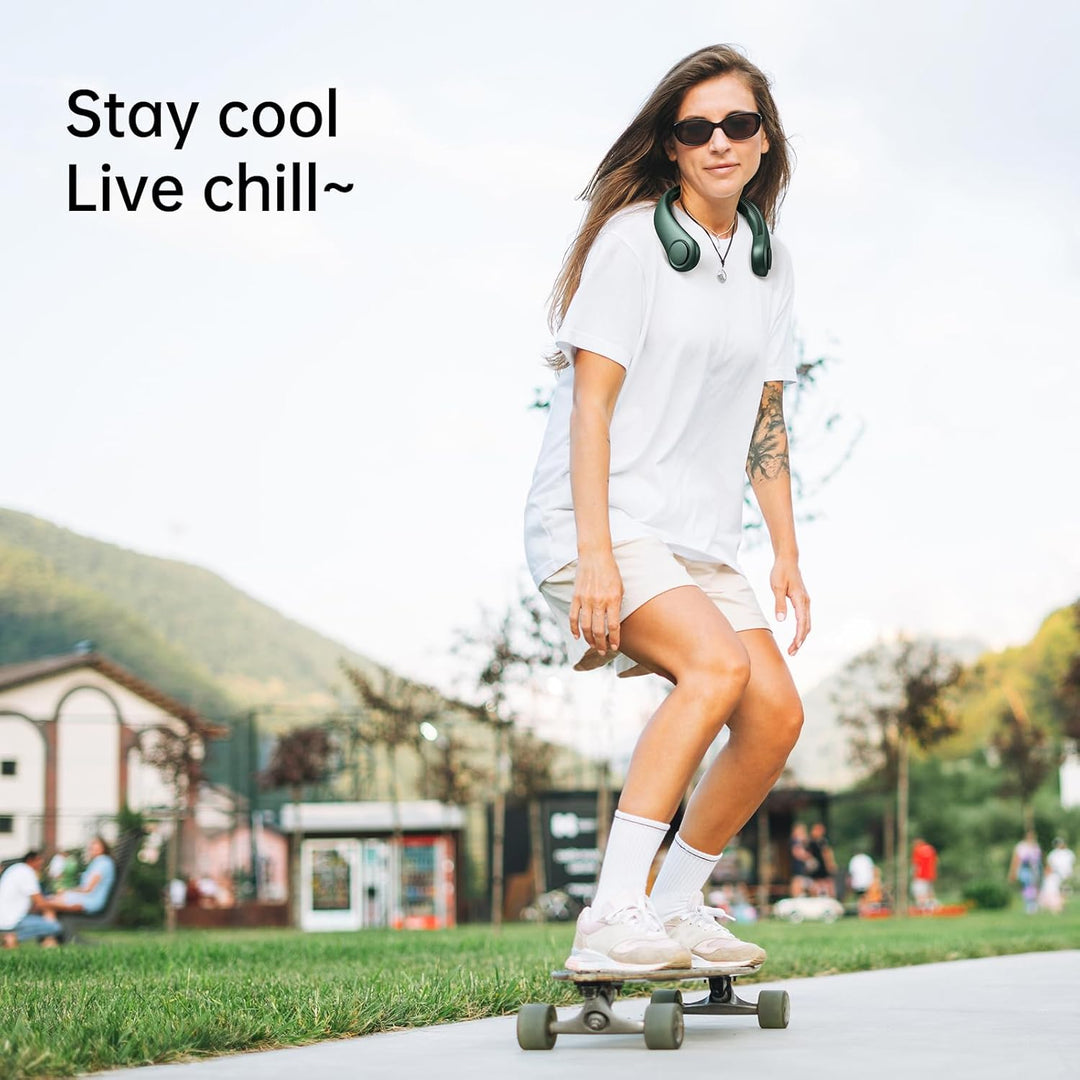 JISULIFE Tragbarer Hals-Ventilator, Hands Free Bladeless Fan, 4000 mAh Batteriebetriebener Persönlic