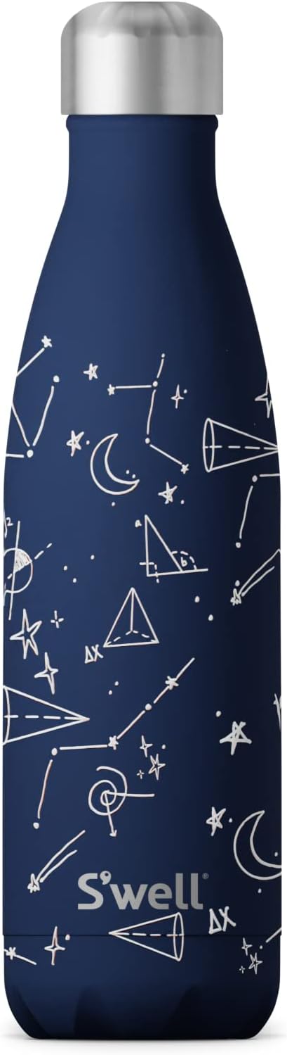 S'well Edelstahl-Wasserflasche, 482 ml, Midnight Sky, dreilagig, vakuumisolierte Behälter, hält Getr