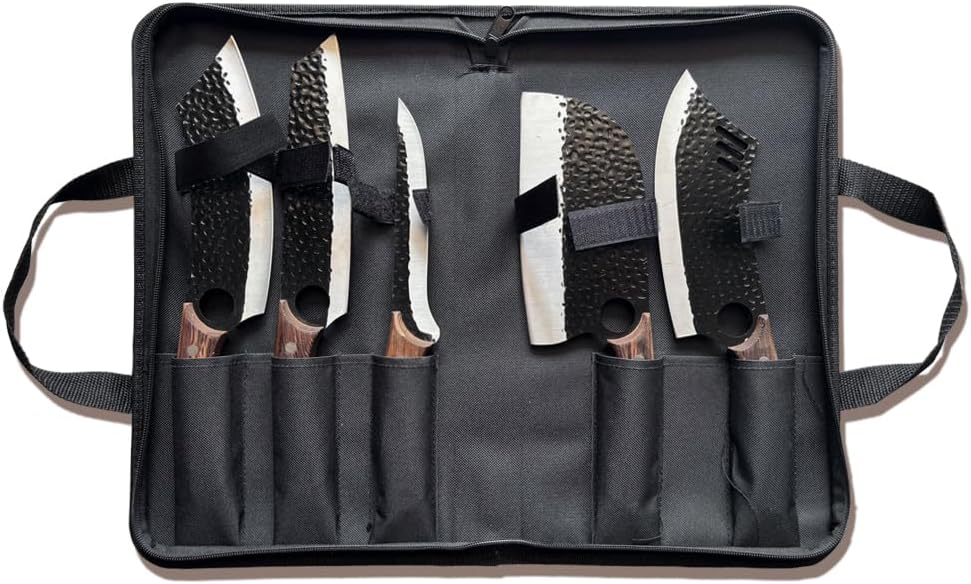 5 Stücke Kochmesser, Küchenmesser- Handgeschmiedet Chefmesser,Perfekt zum Schneiden Messer, Japanisc