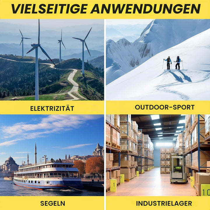 Cup Anemometer, Digitales Windmesser Windmessgerät mit 360°Windrichtung, Windgeschwindigkeitsmesser