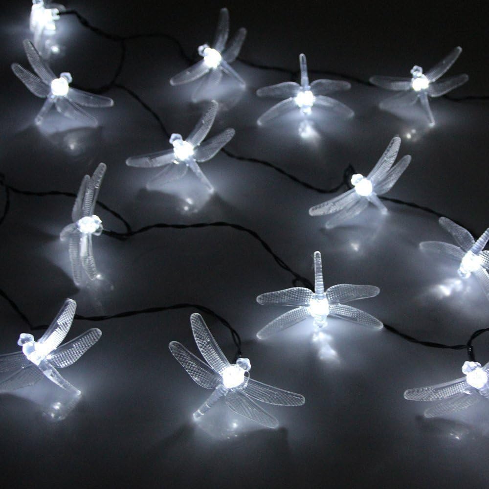 Solar Lichterkette Aussen, 20ft 30 LED Libelle Licht,Wasserdichte lichterkette Dekorative für Garten