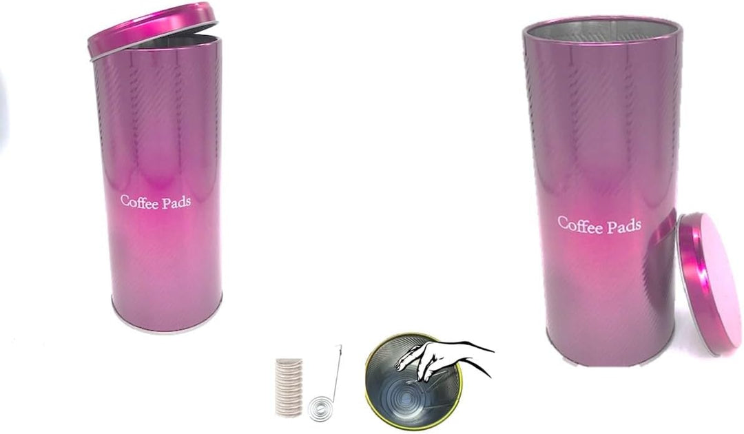 Kaffeepad-Dose pink mit Padlifter