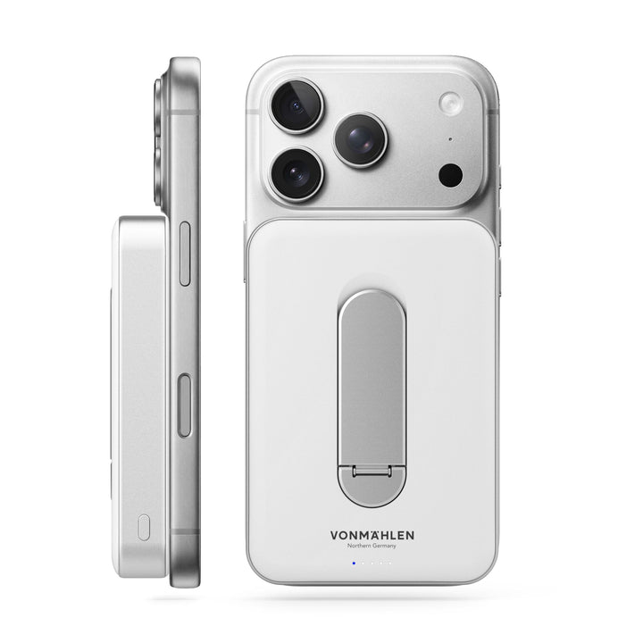 VONMÄHLEN Evergreen Mag mit Kickstand: 10.000 mAh Qi2-Powerbank kompatibel mit MagSafe – 15W kabello