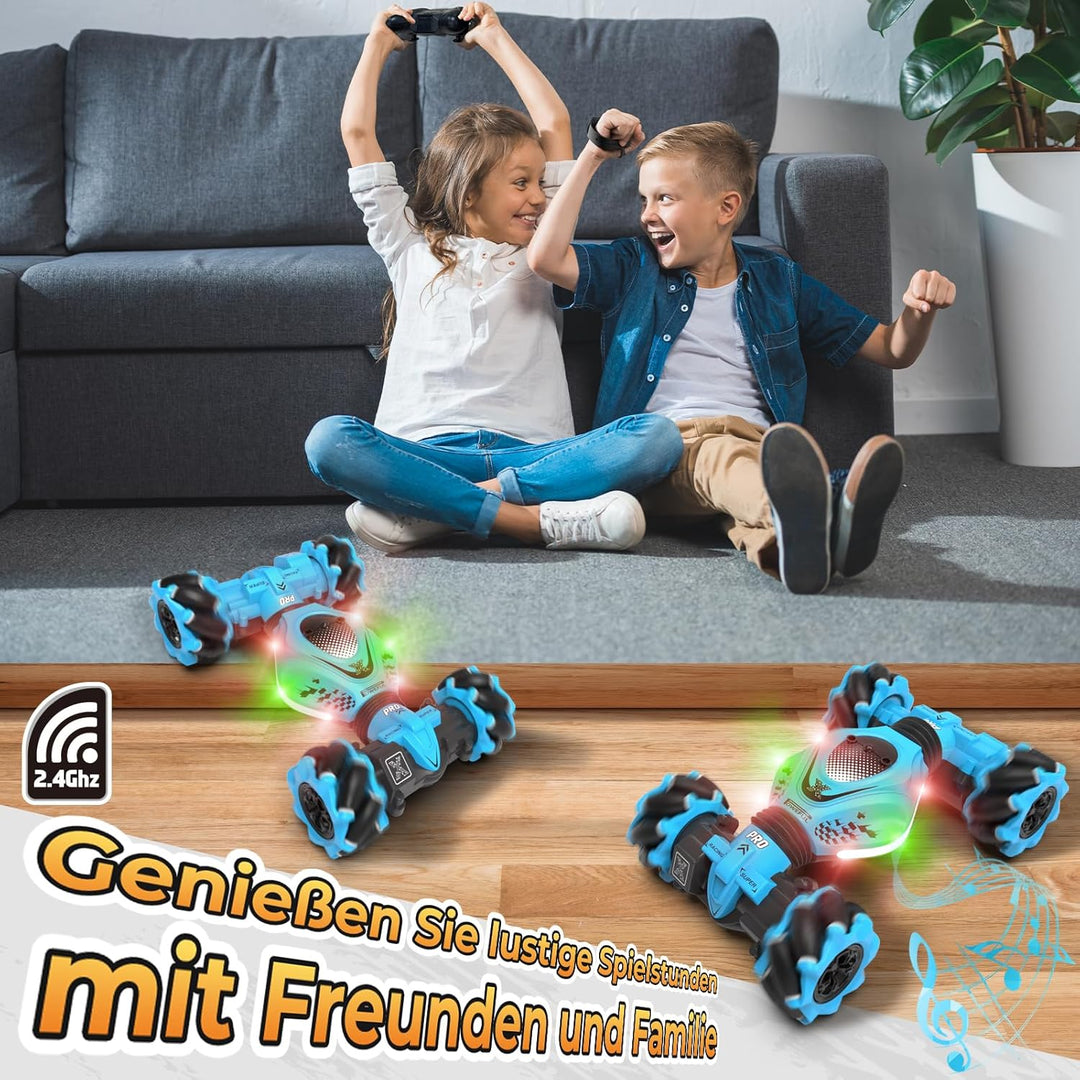 Pristar Ferngesteuertes Auto ab 6 7 8 9 10 11 12 Jahre Auto mit Handsteuerung RC Twist Stunt Car 360