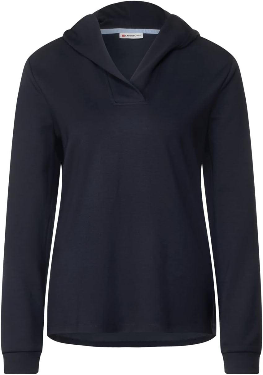 STREET ONE Damen Hoodie 36 Dark Vintage Blue, 36 Dark Vintage Blue