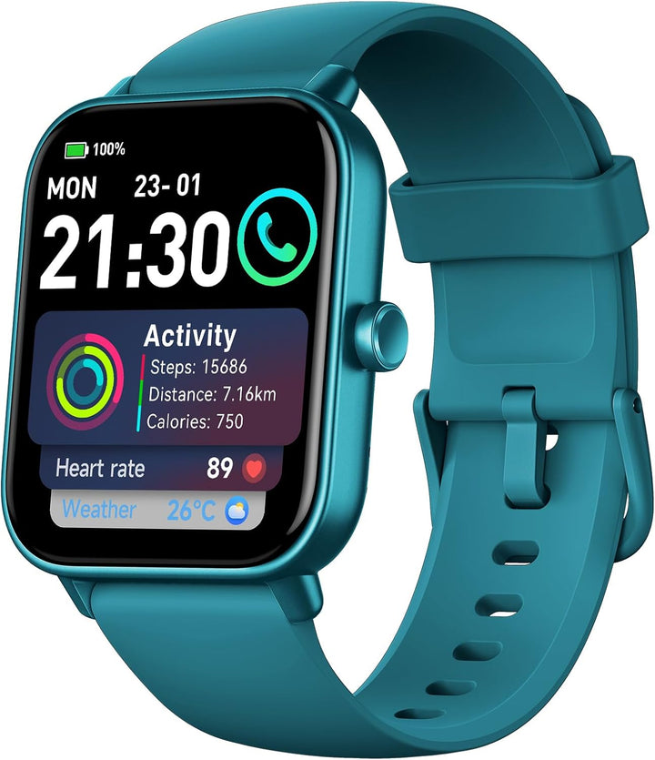 Smartwatch Herren mit Telefonfunktion,1,8" Fitnessuhr Damen mit Herzfrequenz SpO2 Stress Schlafmonit