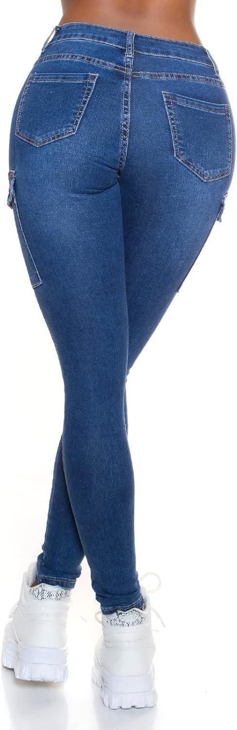 Koucla Casual Cargo Skinny Jeans 38 Blau, 38 Blau