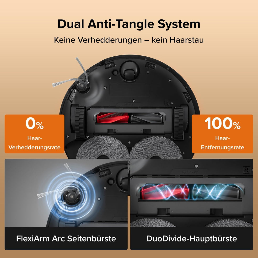 roborock Qrevo Edge 2 Set Saugroboter mit Wischfunktion, 25.000 Pa Saugkraft, Schwarz, Setschwarz