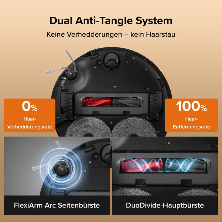 roborock Qrevo Edge 2 Set Saugroboter mit Wischfunktion, 25.000 Pa Saugkraft, Schwarz, Setschwarz