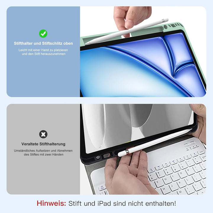 IVEOPPE Tastatur für iPad Air 13 2024 (M2), Hülle mit Tastatur für iPad Air 13" Con Touchpad, Magnet