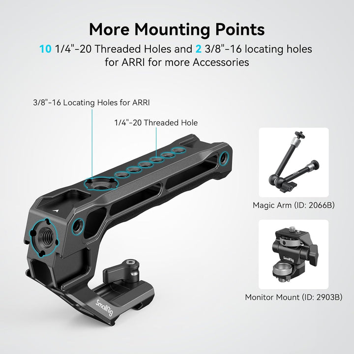 SMALLRIG NATO Top Handle, Griff mit NATO Schnellspanner für Kamerakäfig, universelles Video Rig mit