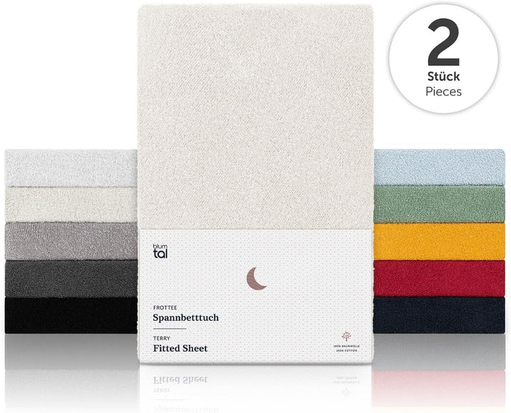 Blumtal® Frottee Spannbettlaken 90 x 200 cm - OEKO-TEX zertifiziertes Spannbetttuch 90x200 cm - Frot