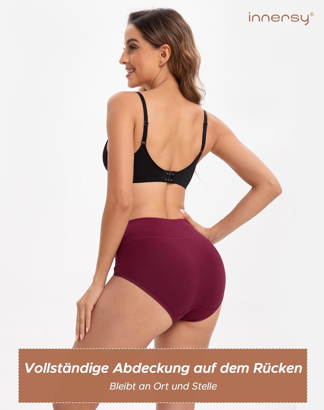 INNERSY Unterhosen Damen Baumwolle Stretch Slips Hohe Taille Weiche Unterwäsche Frauen 5er Pack M Sp