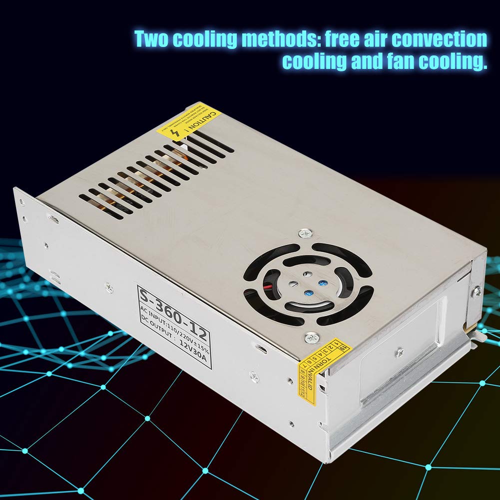 AC 110V-220V 50 / 60Hz Konverter DC 12V 30A Netzteil für LED-Anzeigenleuchten, Haushaltsgeräte, Indu