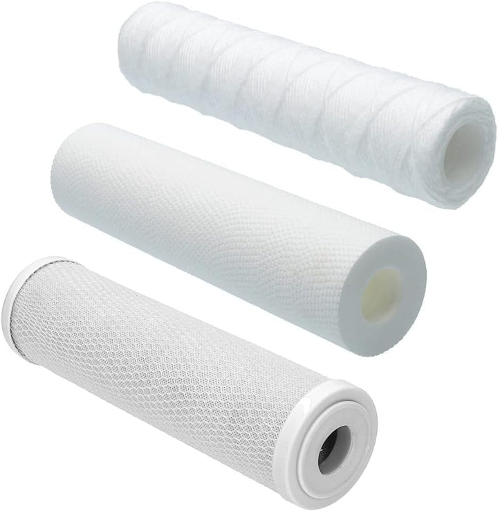 Wessper Set 15x Wasserfilter 10 Zoll | Water Filters: 5x String-Filter, 5x Schaumstofffilter, 5x Akt