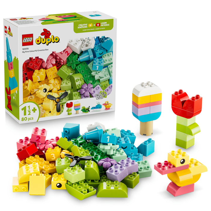 LEGO DUPLO Classic Bunte Kreativbox - Lernspielzeug zur Förderung der Feinmotorik für Kleinkinder -