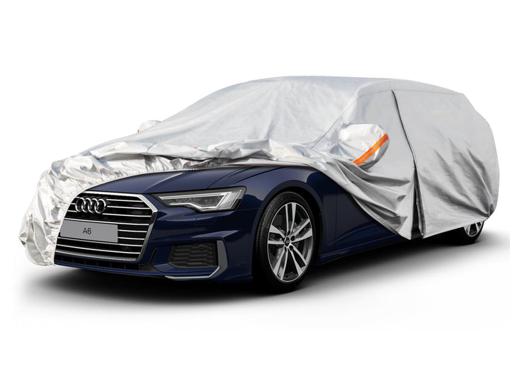 kayme 6 Schichten Autoabdeckung Wasserdicht Atmungsaktiv, Vollgarage Autoplane Kompatibel mit A6 Ava