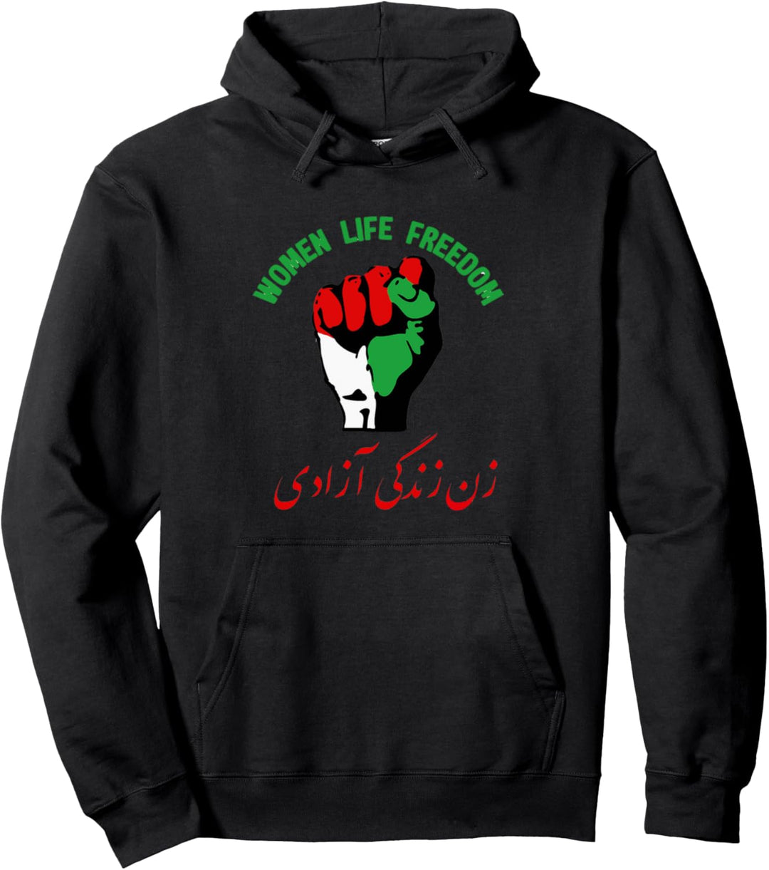 Women Life Freedom in Grün, Weiss, Rot Pullover Hoodie