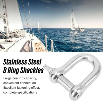 2 Stück 22mm Marine Schäkel Edelstahl D Ring Schäkel Starke Stärke Schraube Pin Ankerschäkel Nautisc