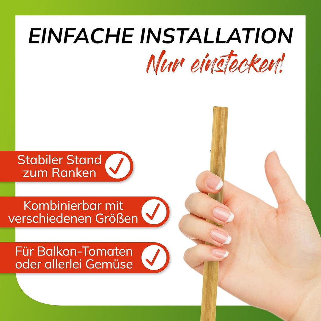 bellissa Bambusstäbe Rankhilfe Bambusstangen 100er-Set Bambusholz 120 cm | Pflanzenstütze für Rankpf