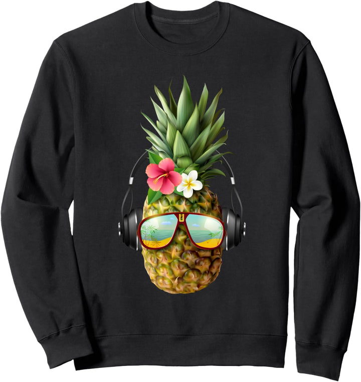 Hawaii Musik Ananas Sonnenbrille Kopfhörer Aloha Sweatshirt