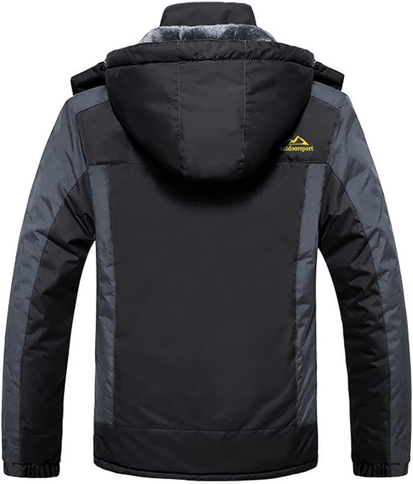 KEFITEVD Winterjacke Herren Wasserdicht Warm Gefüttert Skijacke Winter Outdoorjacke Winddicht Atmung