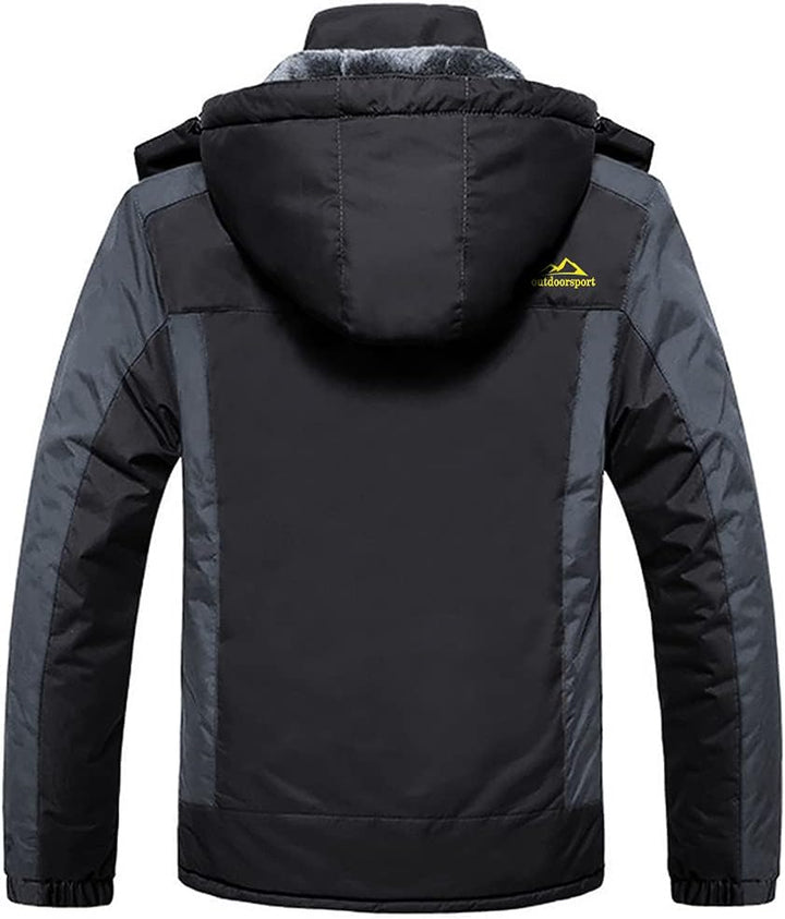 KEFITEVD Winterjacke Herren Wasserdicht Warm Gefüttert Skijacke Winter Outdoorjacke Winddicht Atmung
