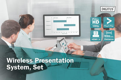 DIGITUS Click & Present Mini – Kabelloses Präsentationssystem – Für Laptop, Tablet, Smartphone – Kei