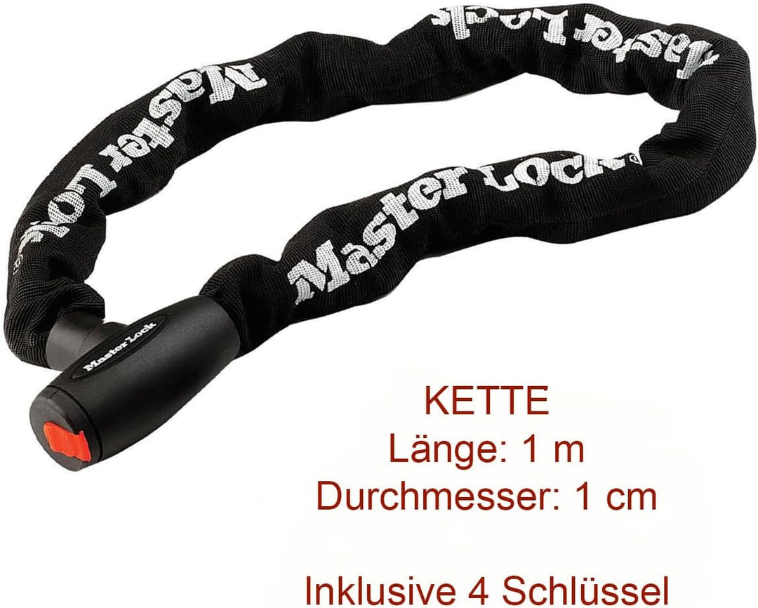 Master Lock 8291EURDPS Kettenschloss Motorrad [Schlüssel] [1 m Kette] - Motorcycle Chain Lock [Key]