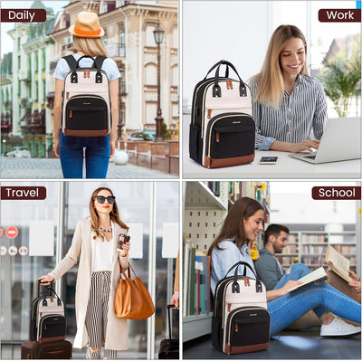 LOVEVOOK Rucksack Damen Gross Laptop 17 Zoll Wasserdicht Schulrucksack Mädchen Teenager Schultasche