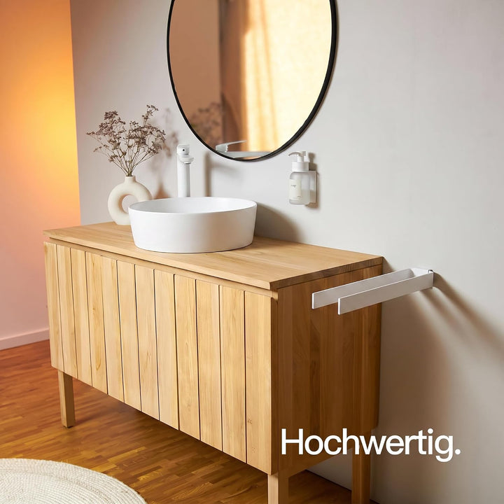 Designfabrik Hamburg Handtuchhalter zweiarmig | 42 cm Weiss | Wandmontage | Doppel Handtuchstange fü