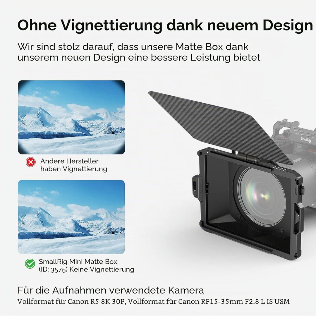 SMALLRIG Mini Matte Box Lite mit Top Flag für DSLRs und spiegellose Kameras, kompatibel mit 67mm/72m