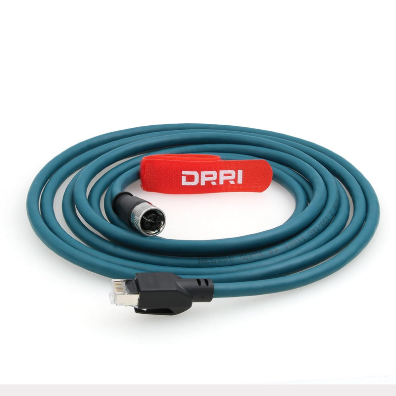 DRRI M12 Cat6A Ethernet Kabel 8-polig X-codiert Buchse auf RJ-45 Stecker für Industrieinstrumente un