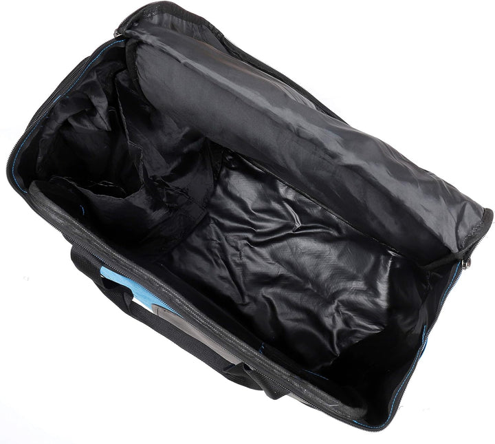 BRUBAKER Super Performance Skischuhtasche Helmtasche Rucksack mit Schuhfach - Blau meliert Schwarz