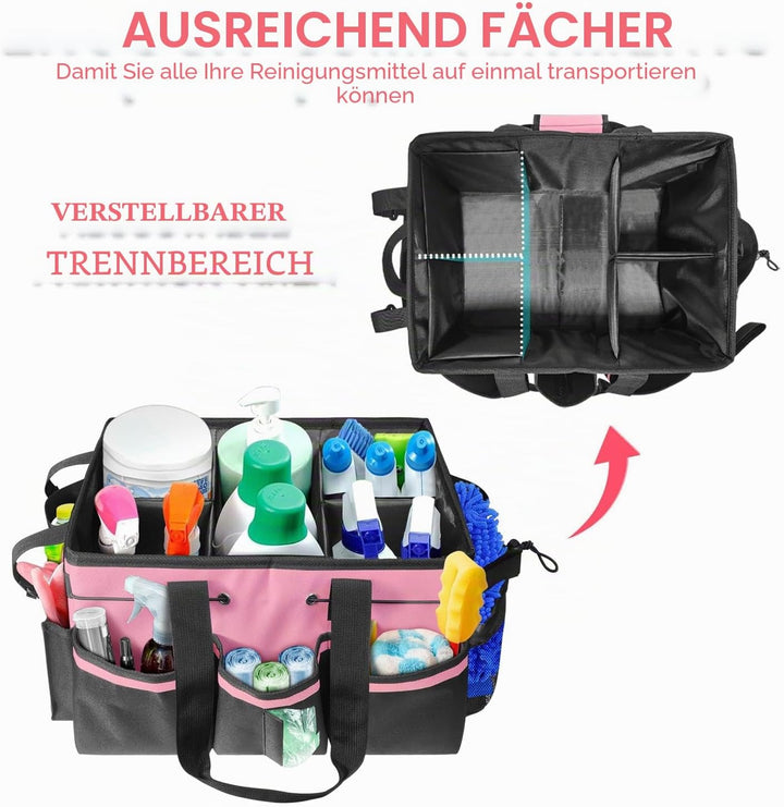 Boczif Reinigungs-Caddy-Tasche, tragbar, mit Griff, Schultergurten und Abnehmbarer Trennwand, Werkze