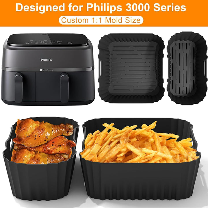 Airfryer Zubehör für Philips Airfryer Dual Basket 3000 Series NA350/NA550 Airfryer Zubehör Einschlie