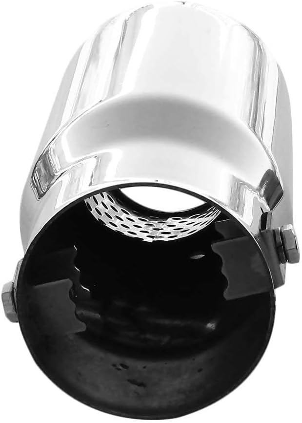 Auspuffblende Endrohr Auspuff Universell Schalldampf Edelstahl Rund bis 58mm Chrom AutoHobby