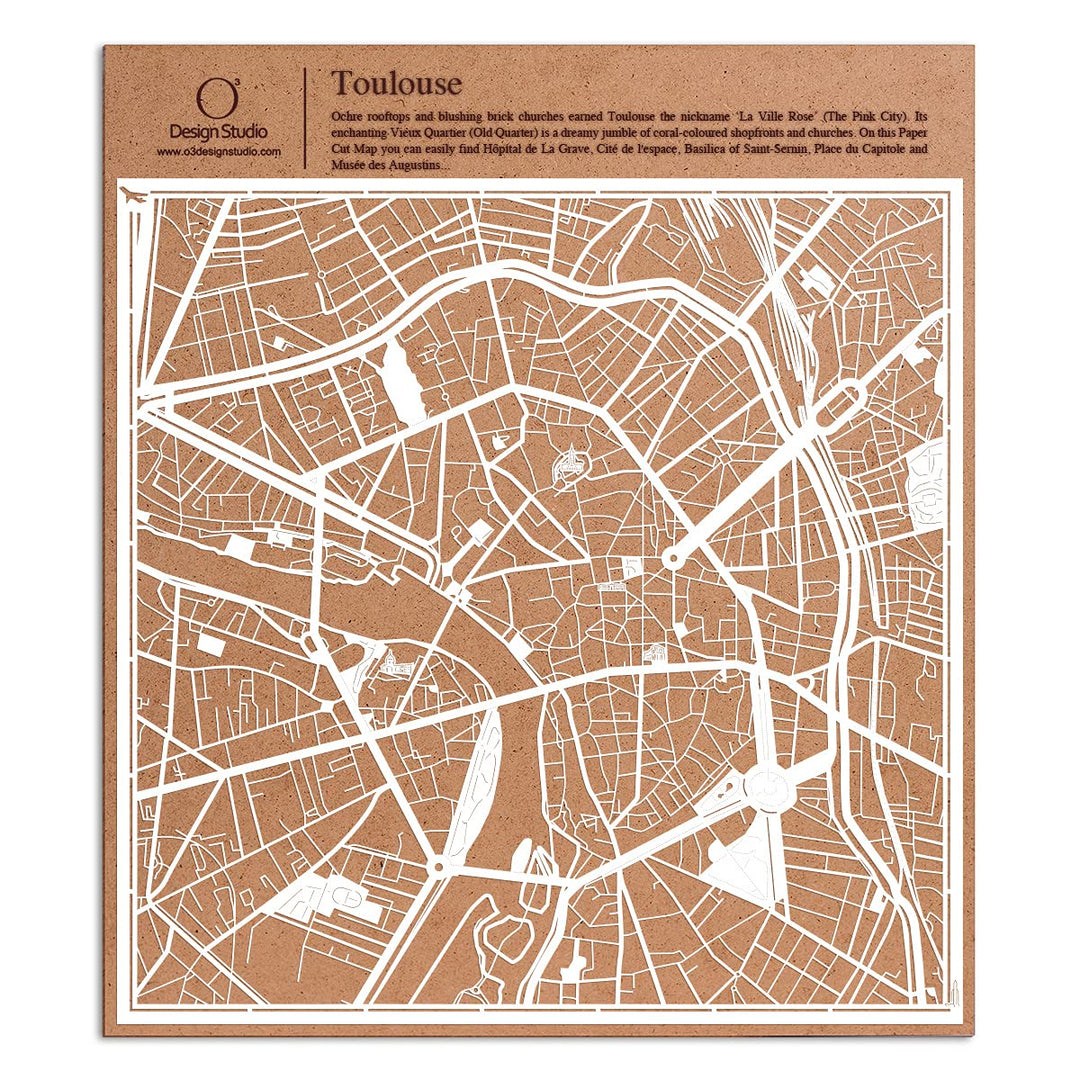 O3 DESIGN STUDIO Toulouse Papierschnitt Karte Weiss 30x30 cm Papierkunst, Toulouse