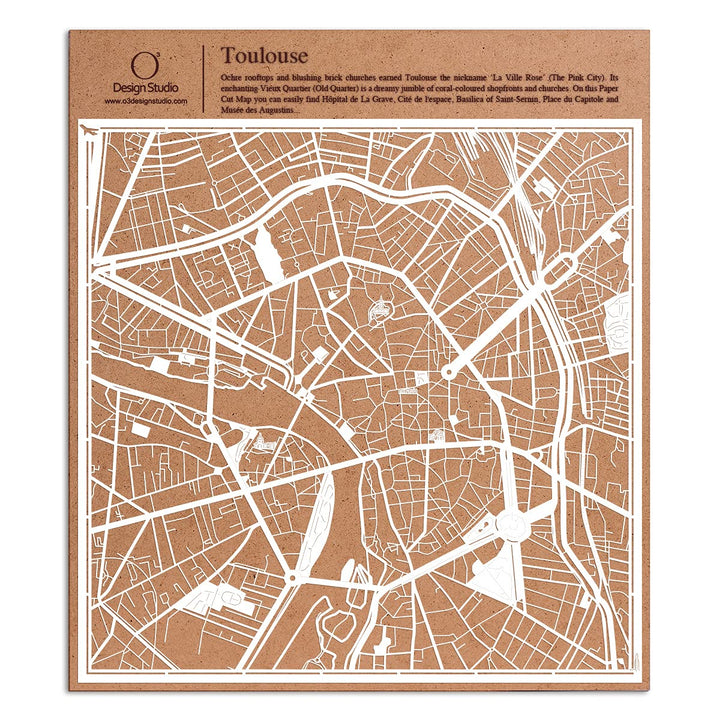 O3 DESIGN STUDIO Toulouse Papierschnitt Karte Weiss 30x30 cm Papierkunst, Toulouse