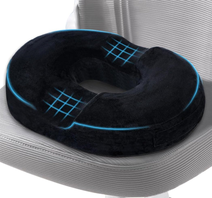 Donut Sitzkissen aus Memory Foam – Ergonomisches Ringkissen für Büro, Auto & Homeoffice – Druckentla