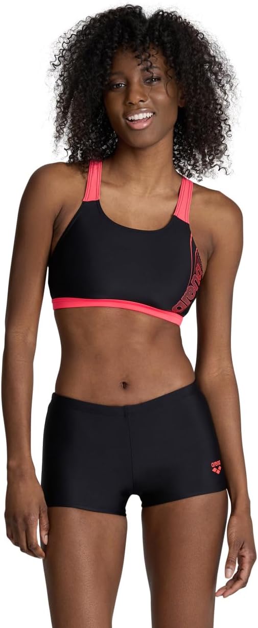 ARENA Damen Women's Dreamy Bikini Energy Back Bikini (1er Pack) 38 Black-fluo Red, 38 Black-fluo Red